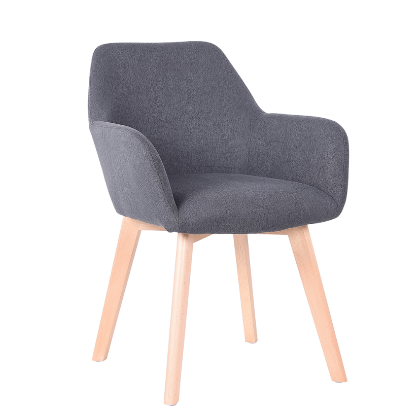 Designové křesílko CLORIN — buk, látka, více barev - Barevné provedení CLORIN: Tmavě šedá