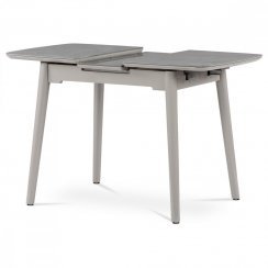 Jídelní stůl BRISKO — 90x70 cm (+ rozklad 25 cm), keramická deska šedý mramor, masiv
