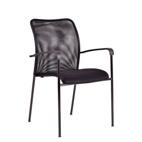 Jednací kovová židle Office Pro TRITON BLACK – s područkami, více barev - Čalounění Dike: Antracit DK 15
