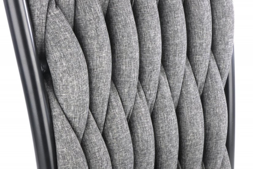 Jedálenská čalúnená stolička KING - kov, látka, sivá