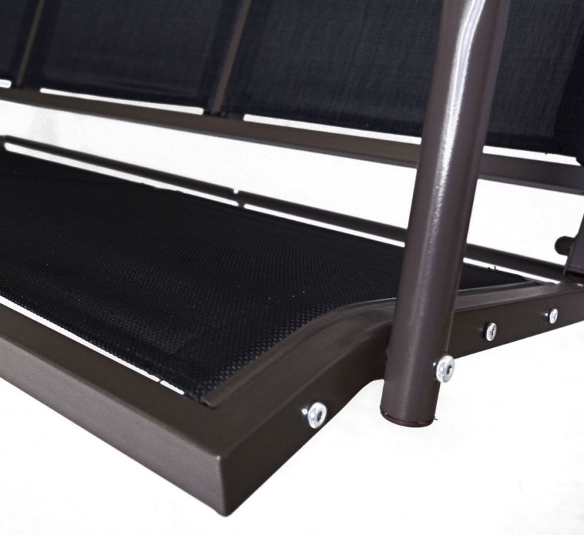 CONFORT zahradní houpačka kovová -  černá / hnědá