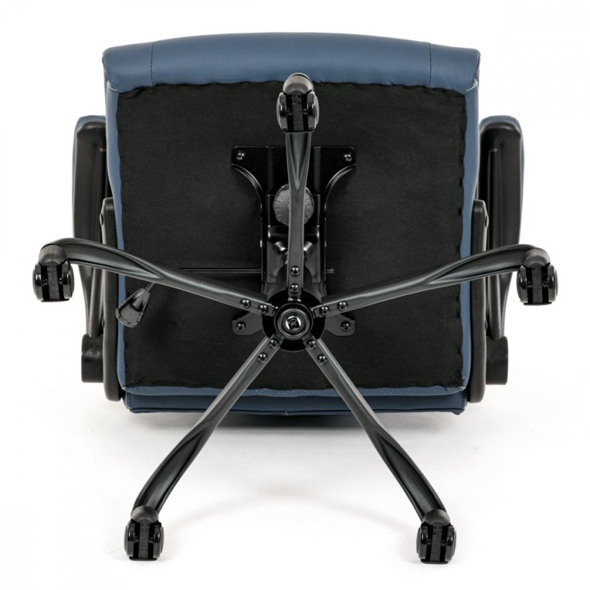 Kancelárske kreslo CYRUS — kov, ekokoža, modrá