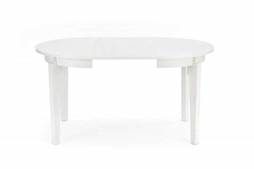 Jídelní kulatý rozkládací stůl SORBUS – 100x100x77 (+100) dřevo, bílá Halmar