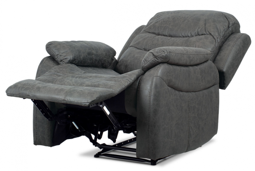 TV polohovatelné křeslo ROGIL - látka, šedá, nosnost 130 kg