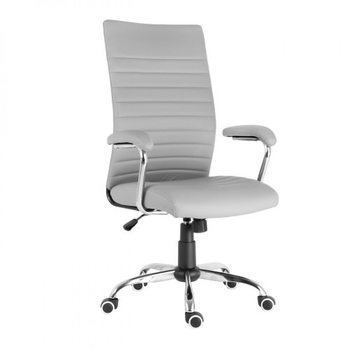 Kancelářská židle SOFT II – ekokůže, šedá, nosnost 130 kg