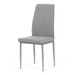Jídelní židle LENA s šedým potahem a šedými kovovými nohami