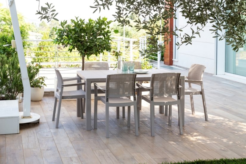 DAVIDE plastový stůl - šedá