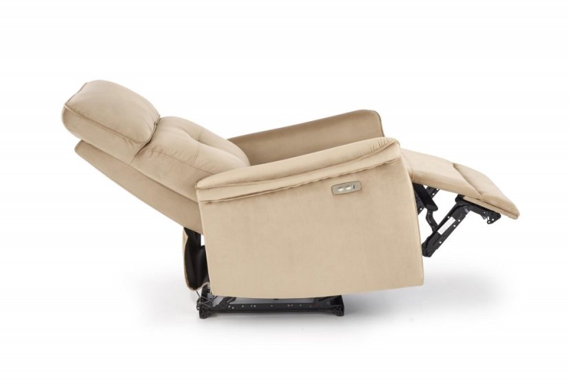 TV kreslo SEMIR s elektrickým polohovaním - látka, béžová