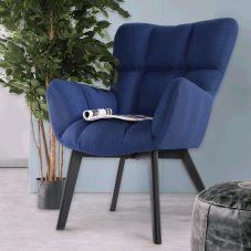 Designové křeslo FONDAR —masiv, látka, modrá Kondela