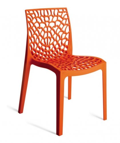 Jídelní plastová židle Stima GRUVYER – bez područek, více barev - Barva plastu Stima: Arancio