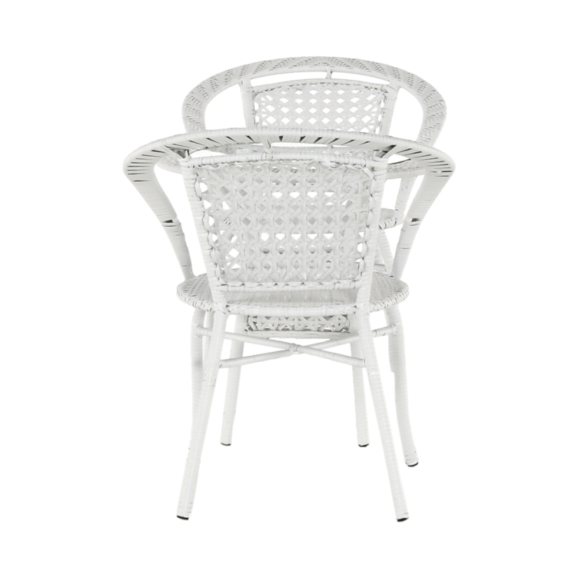 Zahradní set JENAR 1 + 2 – umělý ratan, bílá Kondela