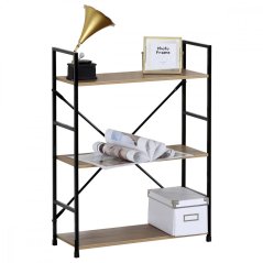 Regál VERSA I — čierna/ dekor dub