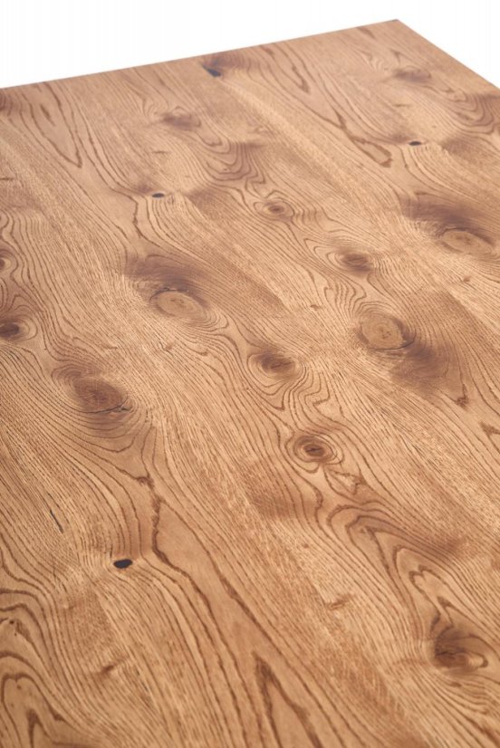 Jídelní rozkládací stůl HORUS –? 126x80x76 (+80), dub, černý Halmar