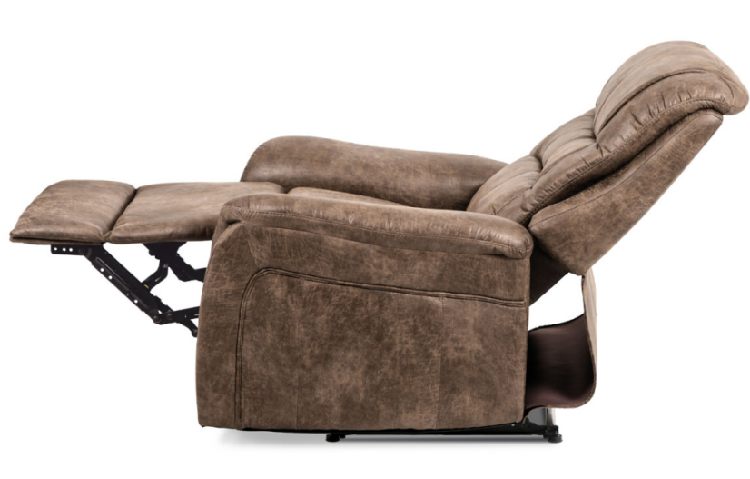 TV křeslo ISLA — hnědá, imitace broušené kůže