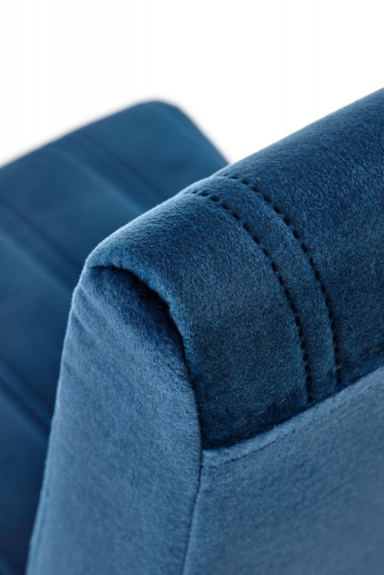 Jedálenská stolička DIEGO 3 — zamat, medový dub, modrá