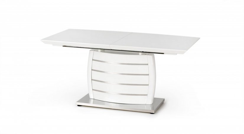Jídelní rozkládací stůl ONYX –⁠ 160x90x76 (+40), kov, bílý