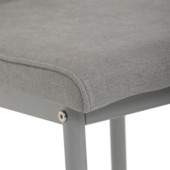 Jedálenská stolička LENA s sivým poťahom a šedými kovovými nohami