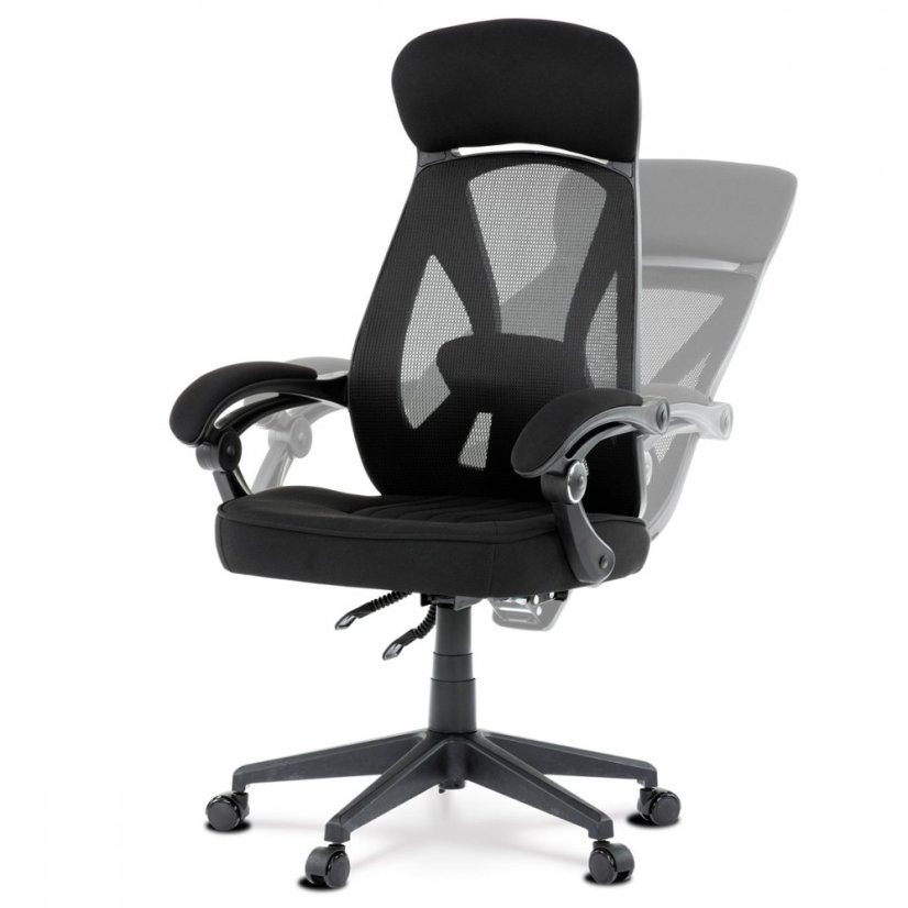 Kancelárska ergonomická stolička FOREX – látka, sieť, čierna