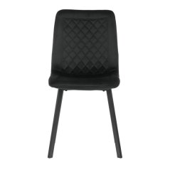 Elegantná jedálenská stolička NOX – čierny zamat, čierny kov Autronic