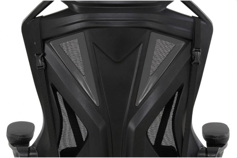 Herní křeslo TOP RACING – síť/PU kůže, černá, nosnost 130 kg Autronic