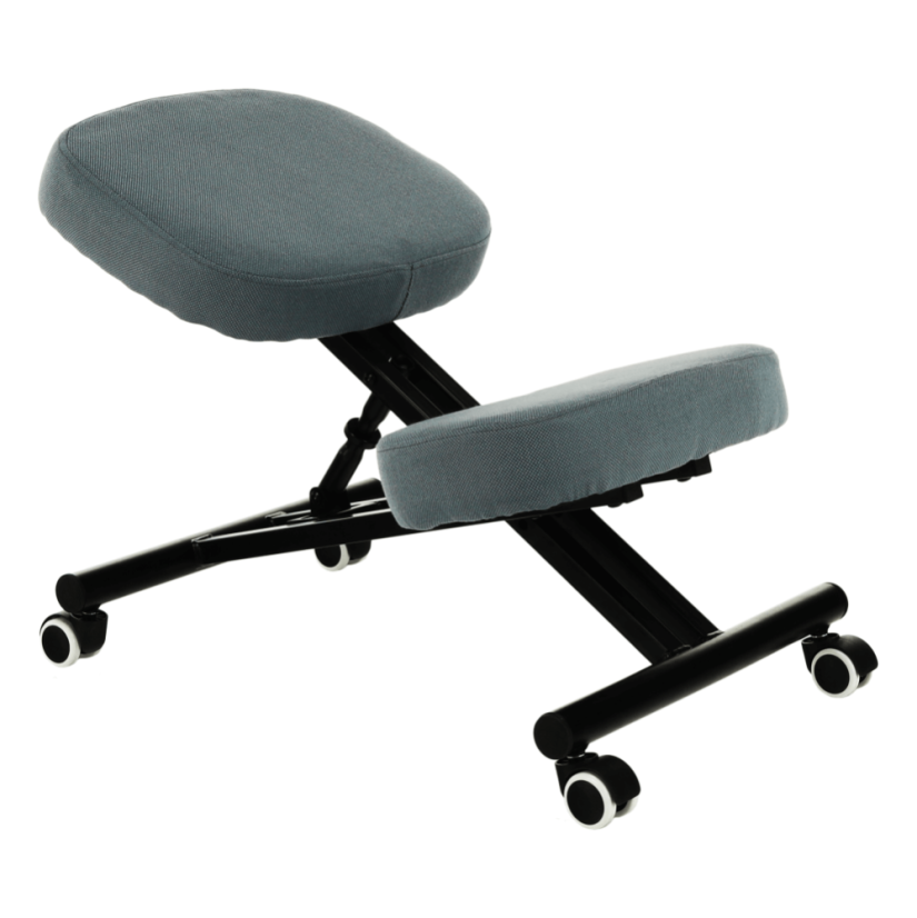 Ergonomická kľačka KILIAN – svetlosivá/čierna, látkový povrch - Farba: Šedá