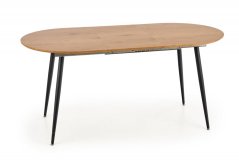 Jídelní kulatý rozkládací stůl COLORADO – 120x80x74 (+40) dub/kov, černý Halmar