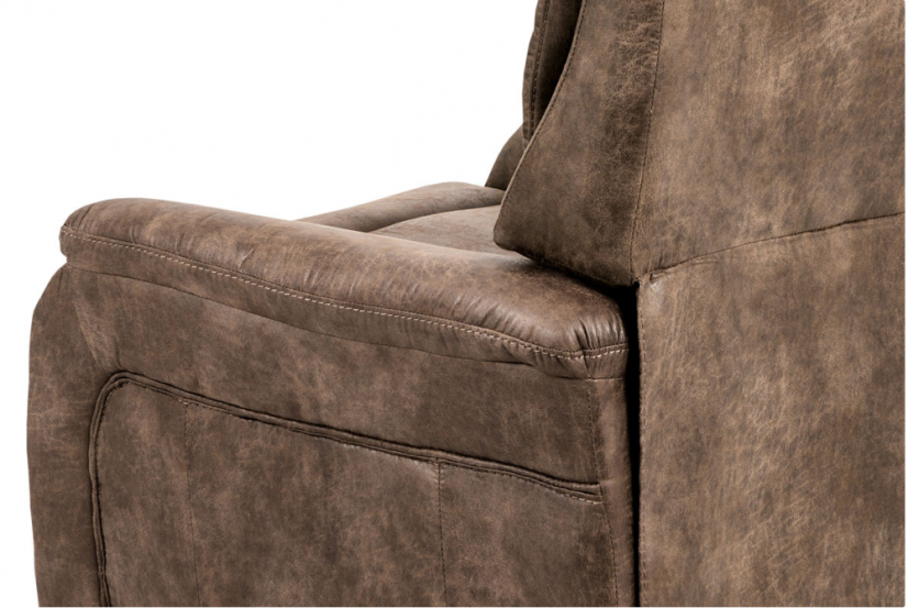 TV křeslo ISLA — hnědá, imitace broušené kůže