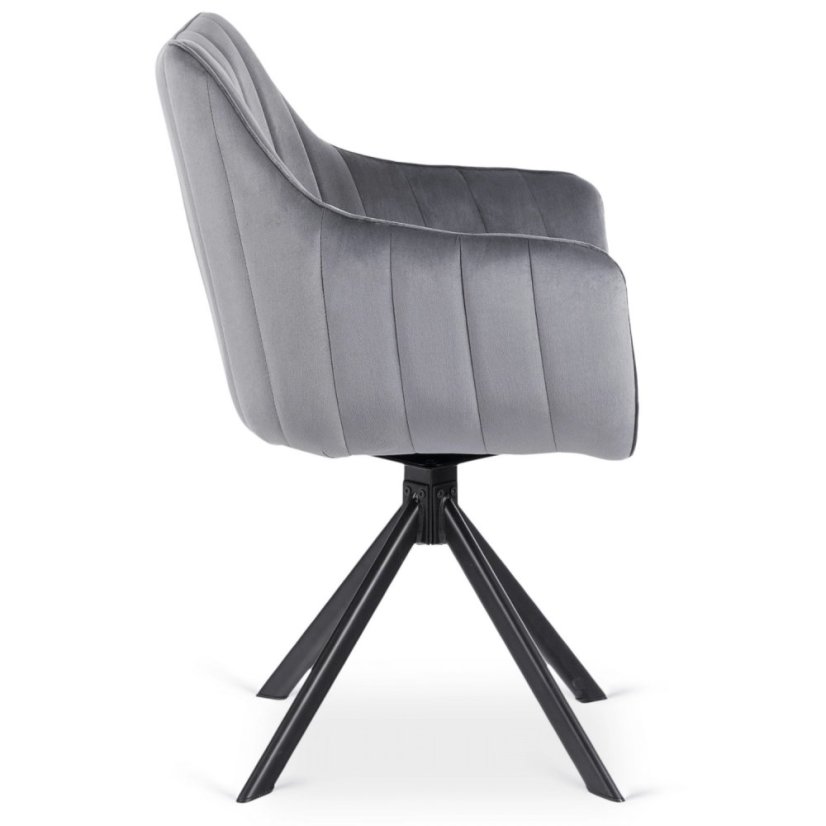 Otočná stolička MUMBAI 2 Šedá Zamat – Elegantný Komfort pre Domov i Kanceláriu