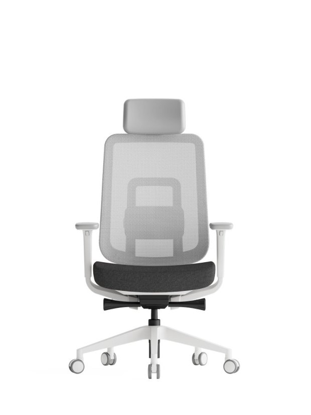 Kancelářská ergonomická židle K42 WHITE SP – síť/ čalouněná, černá