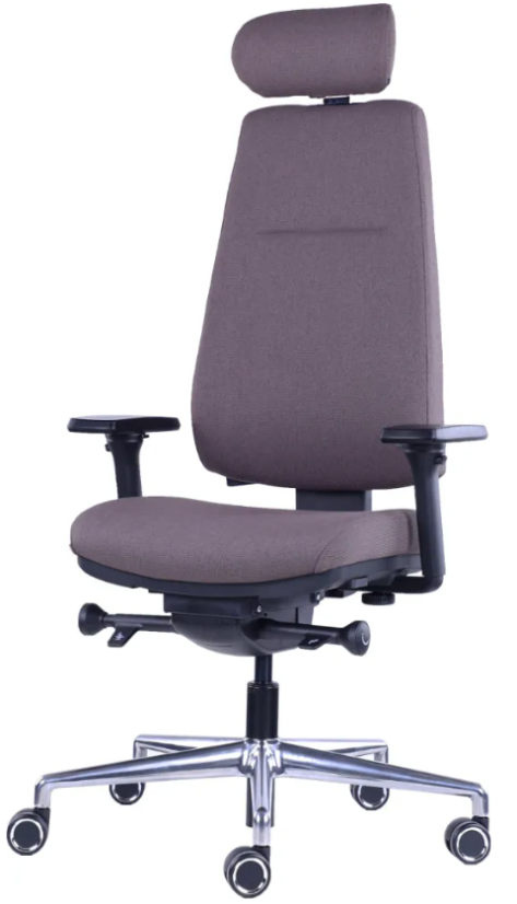 Ergonomická kancelářská židle DIVERSE – pro dlouhé sezení 8–12 h, látka, tmavě hnědá