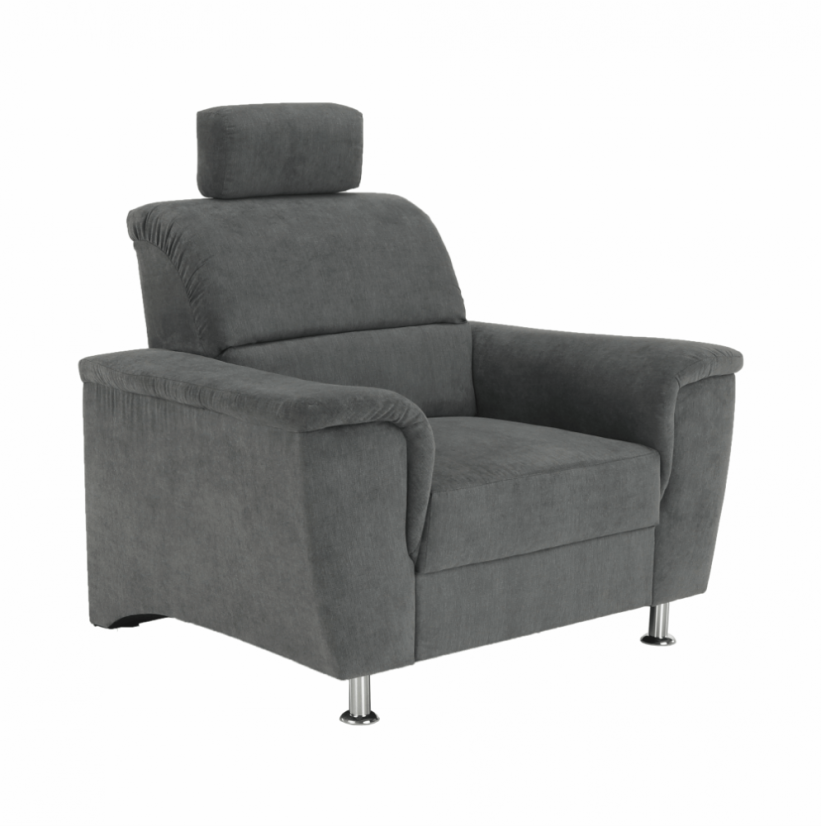 Relaxační křeslo SANTIAGO—  látka, šedá Kondela