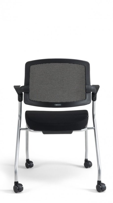 Konferenčná stolička na kolieskach Bestuhl U20 BLACK — viac farieb, stohovateľná - Farebné prevedenie U20 BLACK: Červená