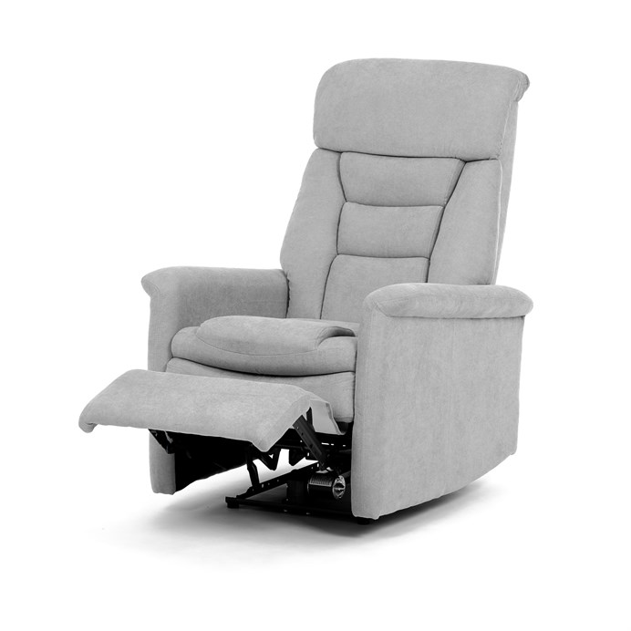 TV kreslo MAGNUM s elektrickým polohovaním — látka, sivá