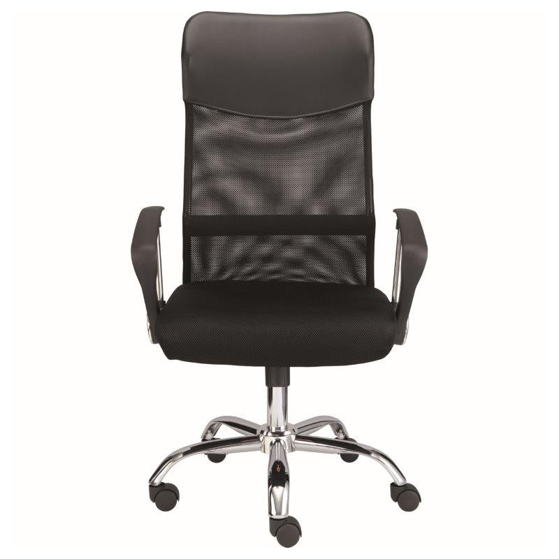 Kancelárska otočná stolička MEDEA - látka, sieť, čierna