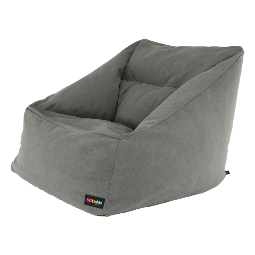 Sedací vak URASON — 80×80×80, šedá látka