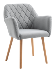 Jedálenské kresielko EKIN — masív buk, látka, viac farieb