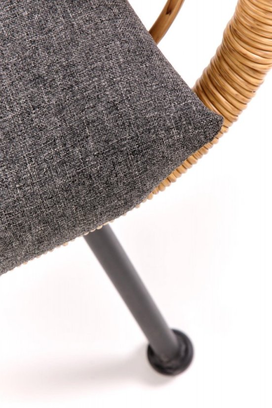 Pohovka IKARO — umělý ratan, látka, šedá Halmar