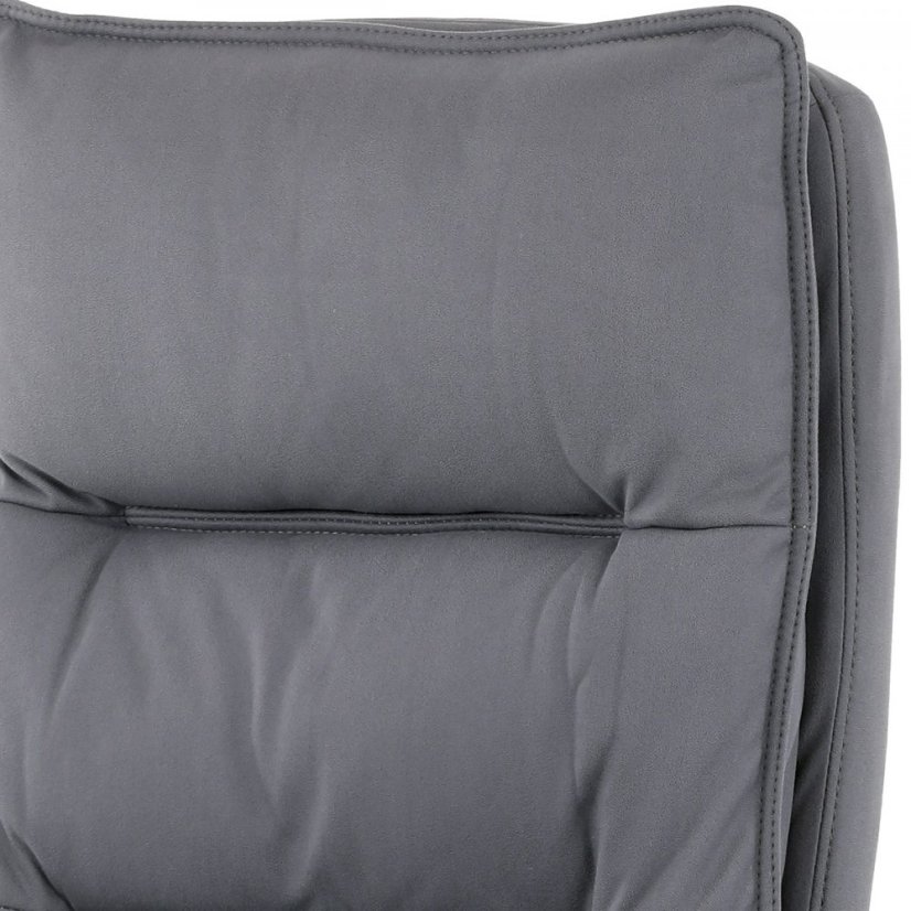 Kancelářské křeslo s výsuvnou podnožkou RISTO – látka, šedá, nosnost 130 kg Autronic