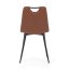 Jídelní židle FORMA – hnědá látka, černé kovové nohy Autronic
