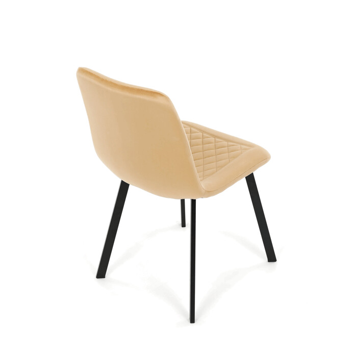 Elegantná jedálenská stolička NOX – žltý zamat, čierny kov Autronic