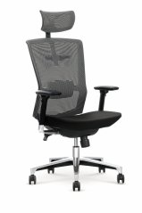 Kancelárske ergonomická stolička AMBASSADOR – látka, šedá/čierna