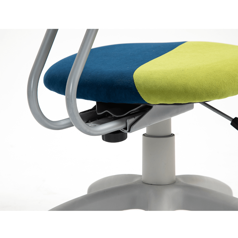 Detská rastúca stolička RAIDON – látka, plast, zelená / modrá / sivá