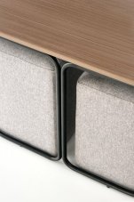 Konferenční stolek se sedacími boxy PAMPA — ořech, šedá