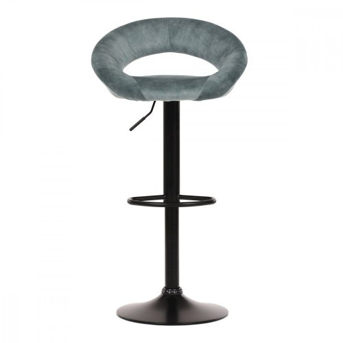 Barová stolička LUMINA — kov, látka, modrá