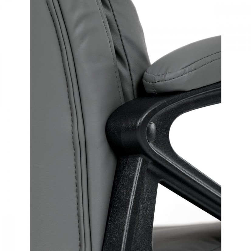 Kancelářské křeslo HOLMES — kov, ekokůže, šedá Autronic