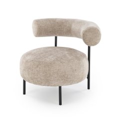 Designové křeslo HAZARD — kov, látka, béžová Halmar