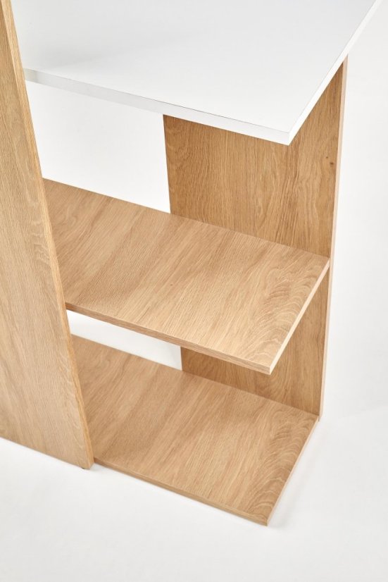 Psací stůl FINO – zlatý dub, bílá Halmar