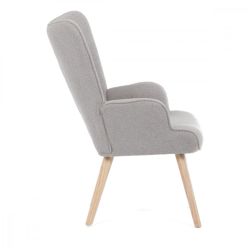 Relaxační křeslo ušák PARIS– masiv, látka, šedá Autronic