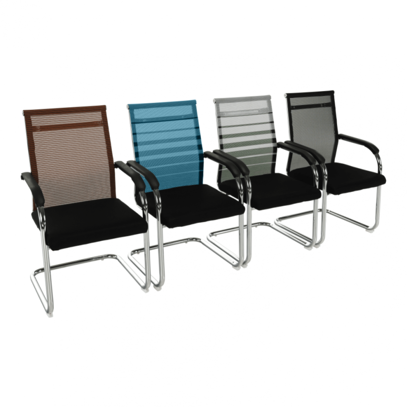 Konferenčná stolička ESIN - sieť/látka, viacfarebná - Farbové varianty ESIN: Hneda/čierna