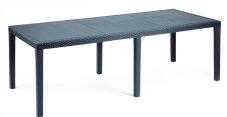 Zahradní stůl QUEEN — 220x90x72 cm, umělý ratan, antracit